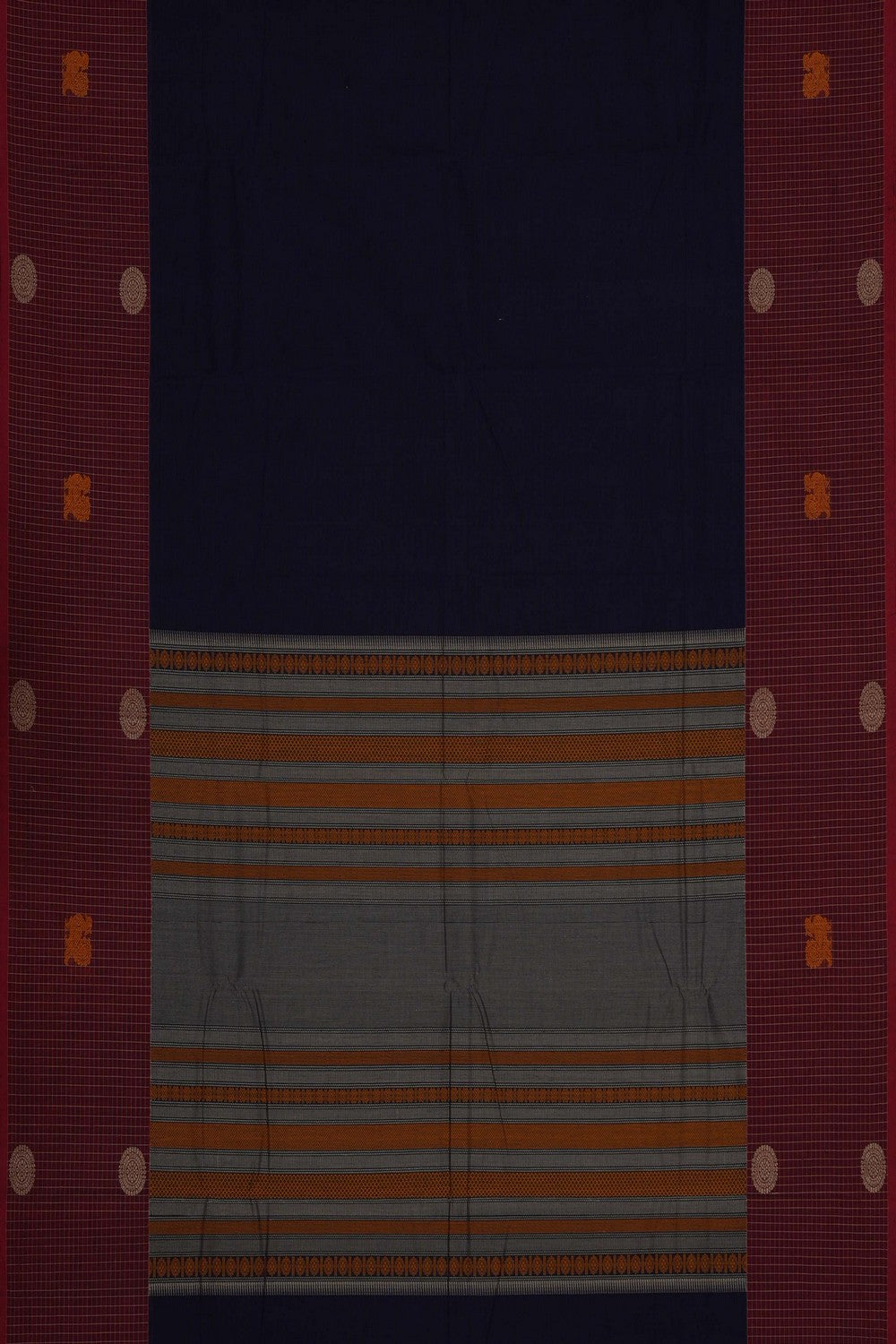 Image of Navy Blue South Cotton Saree