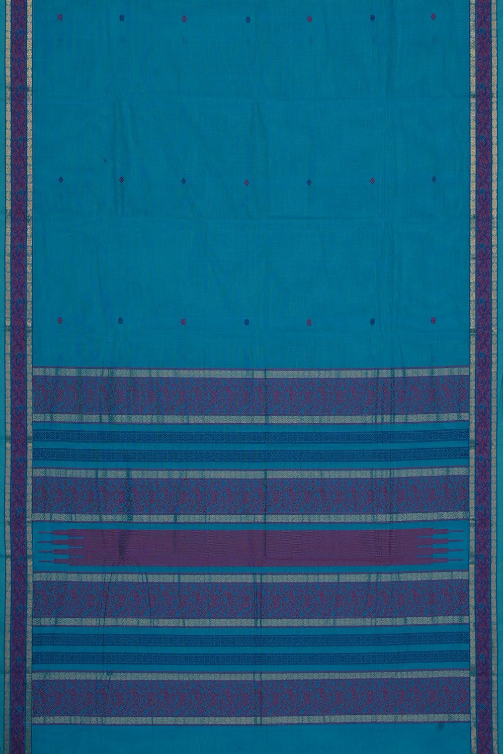 Image of Blue South Cotton Saree