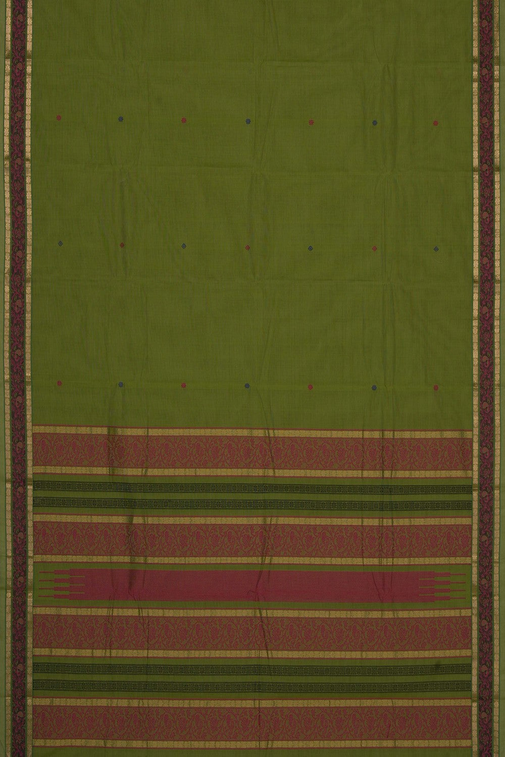 Image of Green South Cotton Saree