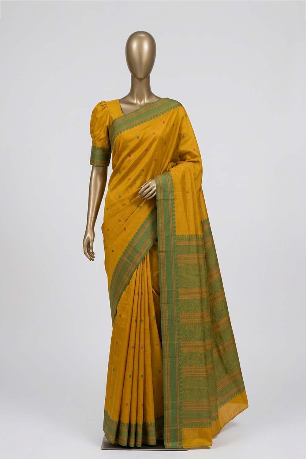Image of Yellow South Cotton Saree