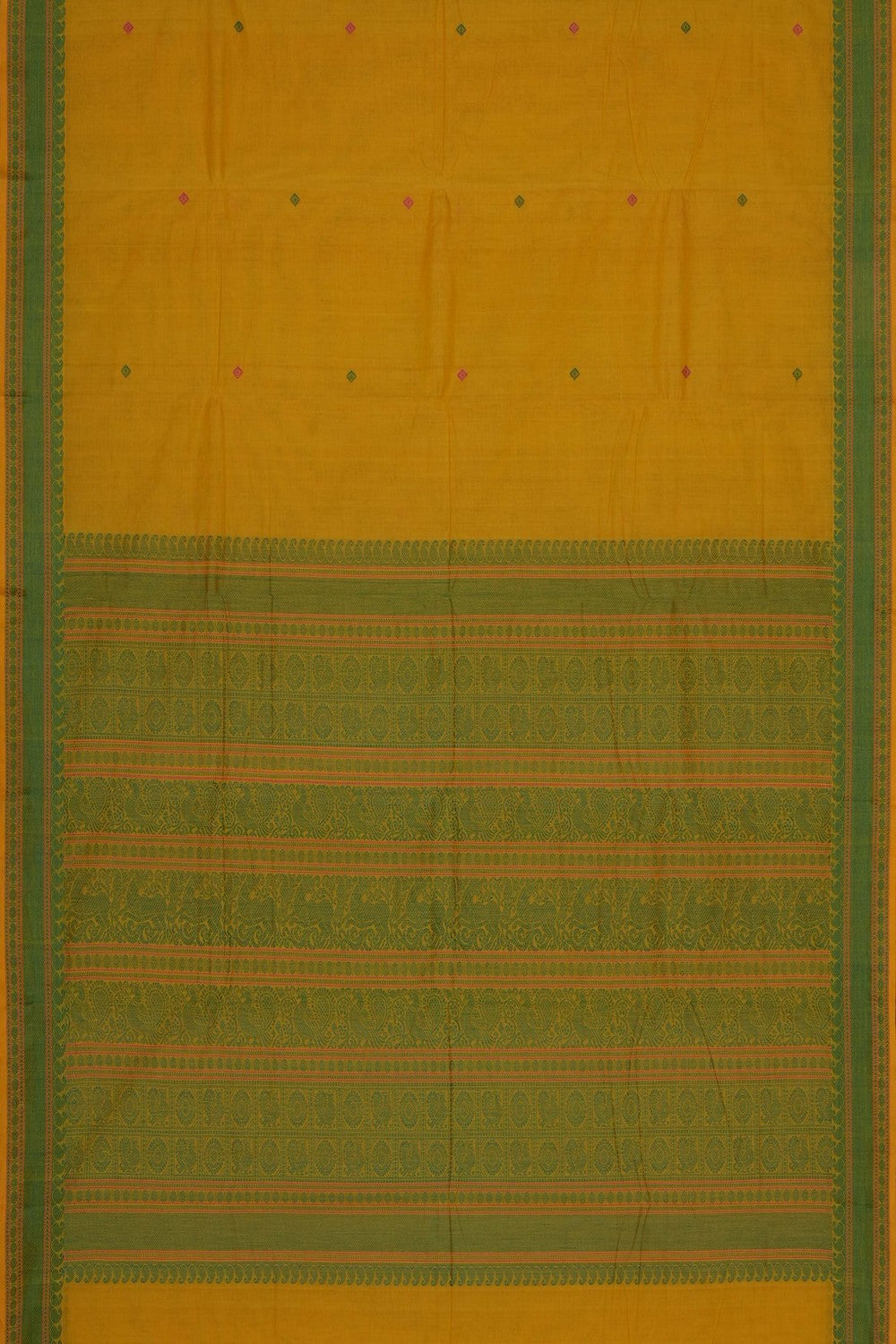 Image of Yellow South Cotton Saree