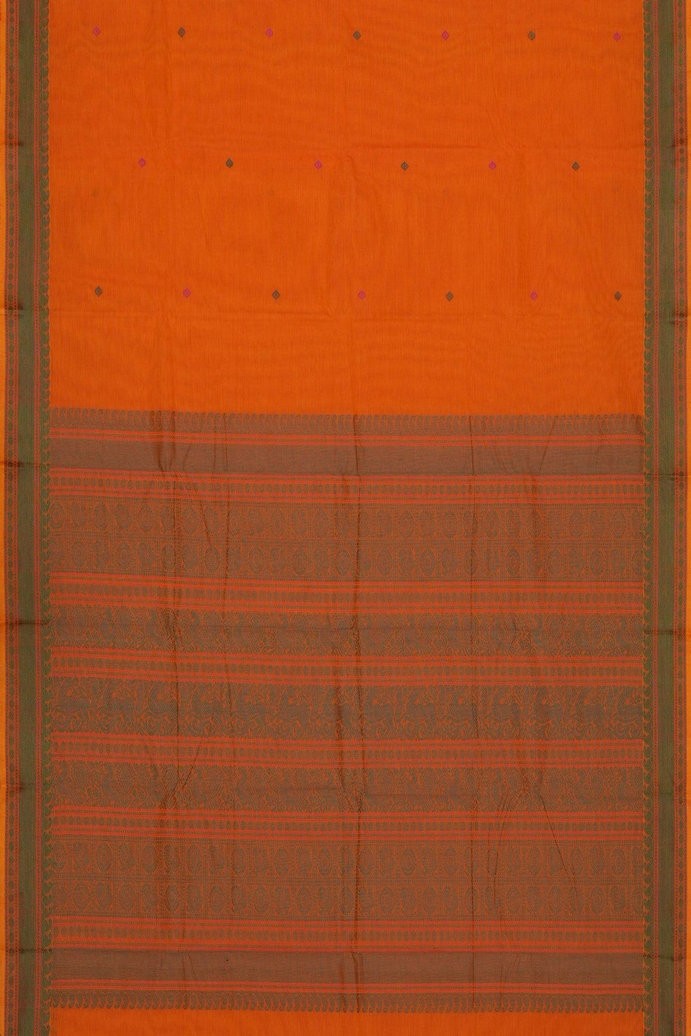 Image of Orange South Cotton Saree