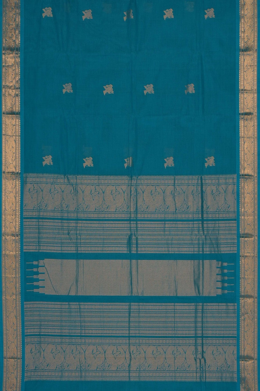 Image of Blue South Cotton Saree