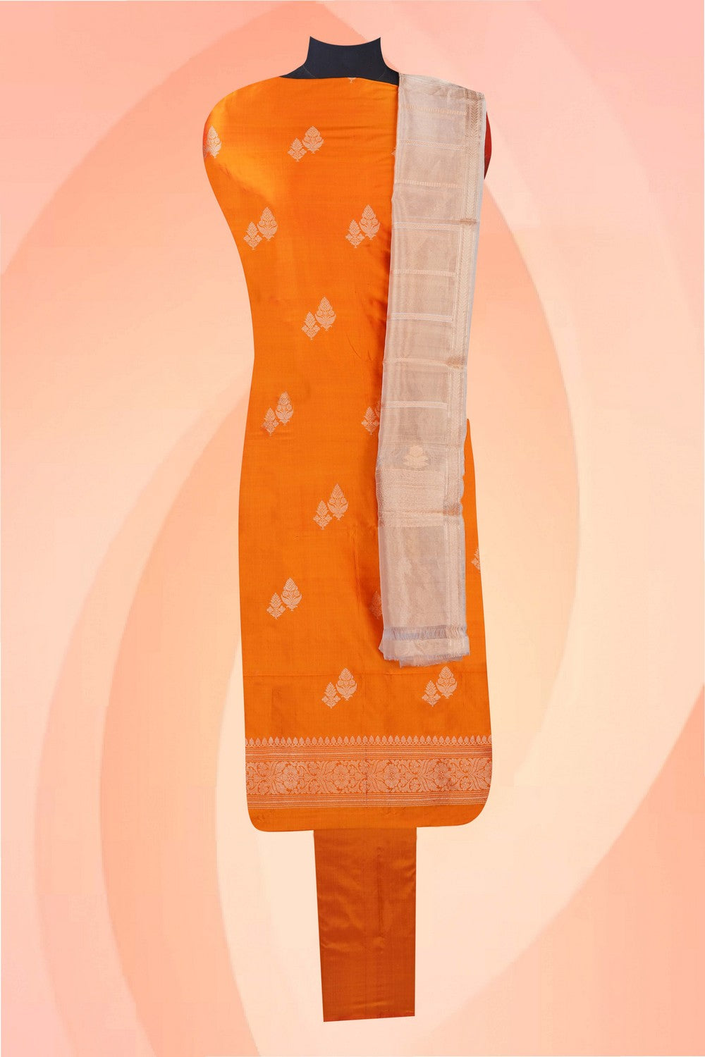 Image of Banarasi Silk Unstitched Suit (3 Pcs Set)