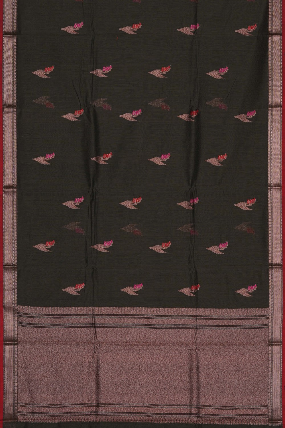 Image of Green Banarasi Cotton Silk Saree