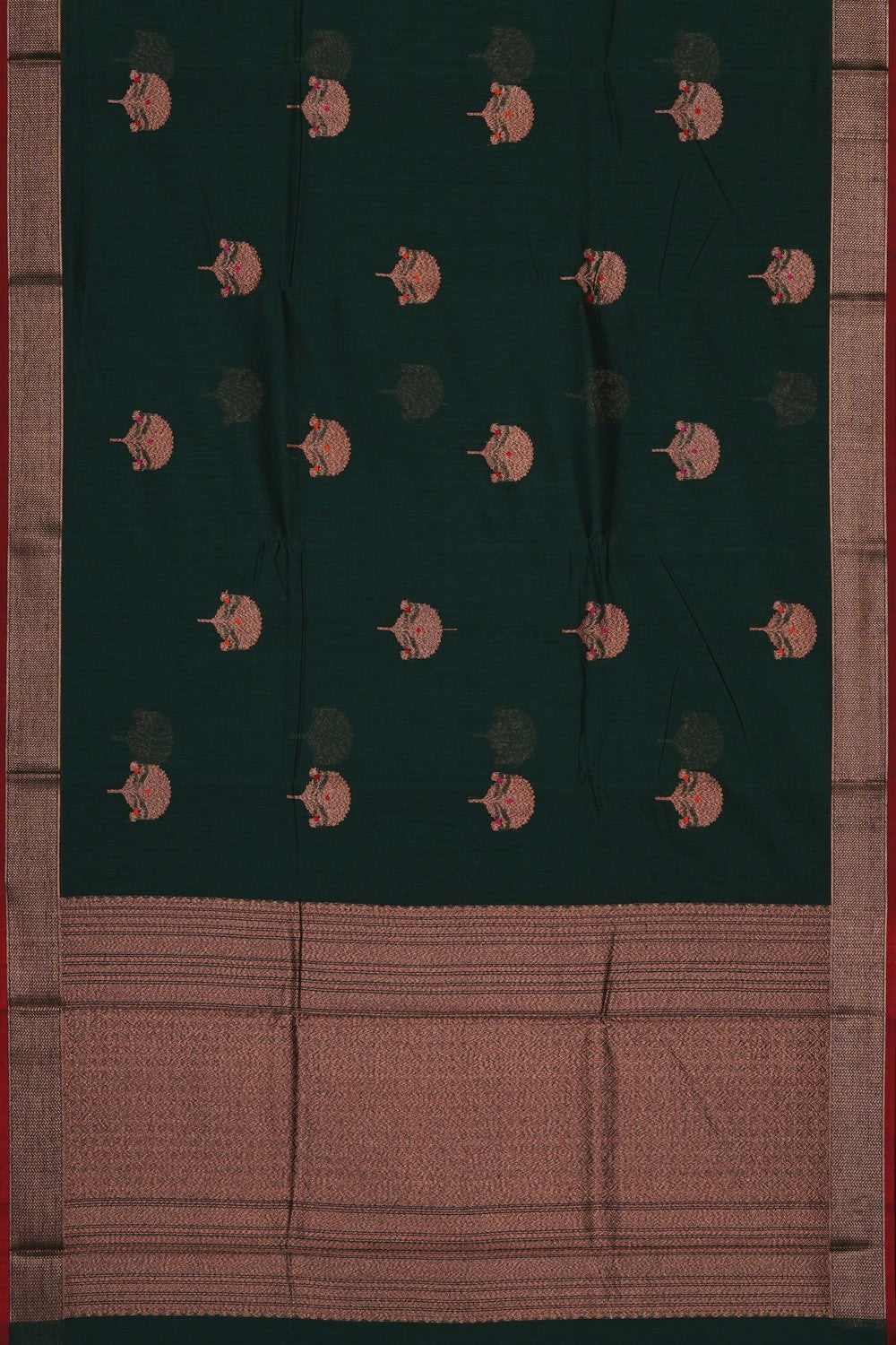 Image of Green Banarasi Cotton Silk Saree