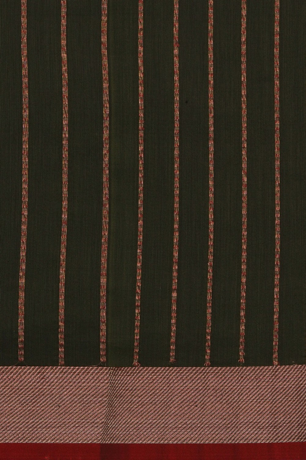 Image of Moss Green Banarasi Cotton Silk Saree