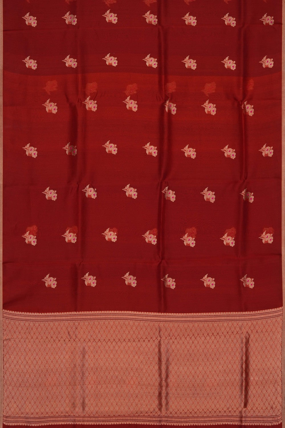 Image of Red Banarasi Kora Saree