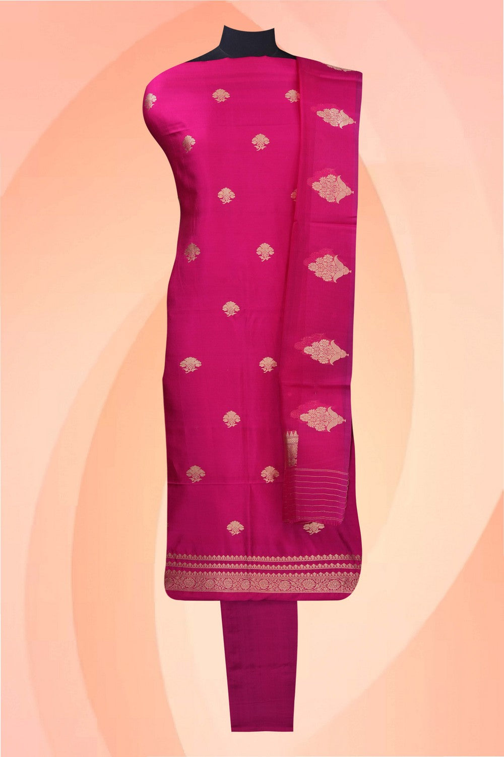 Image of Banarasi Silk Unstitched Suit (3 Pcs Set)