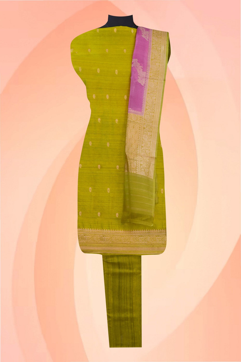 Image of Banarasi Dupion Silk Unstitched Suit (3 Pcs Set)