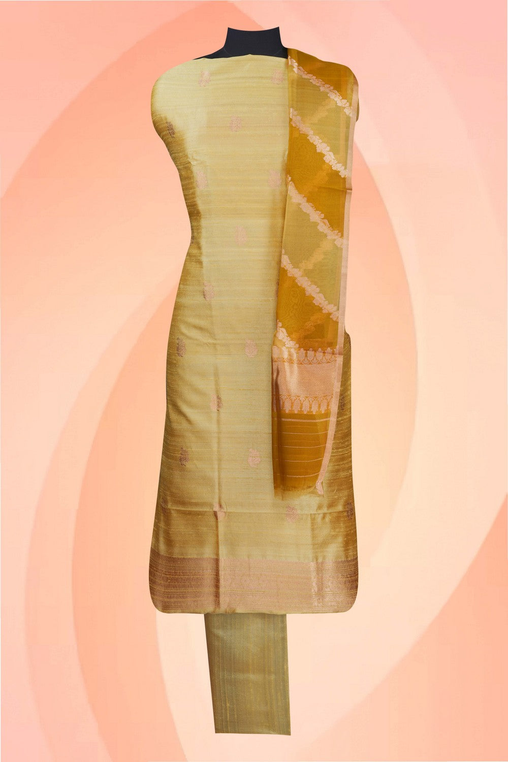 Image of Banarasi Dupion Silk Unstitched Suit (3 Pcs Set)