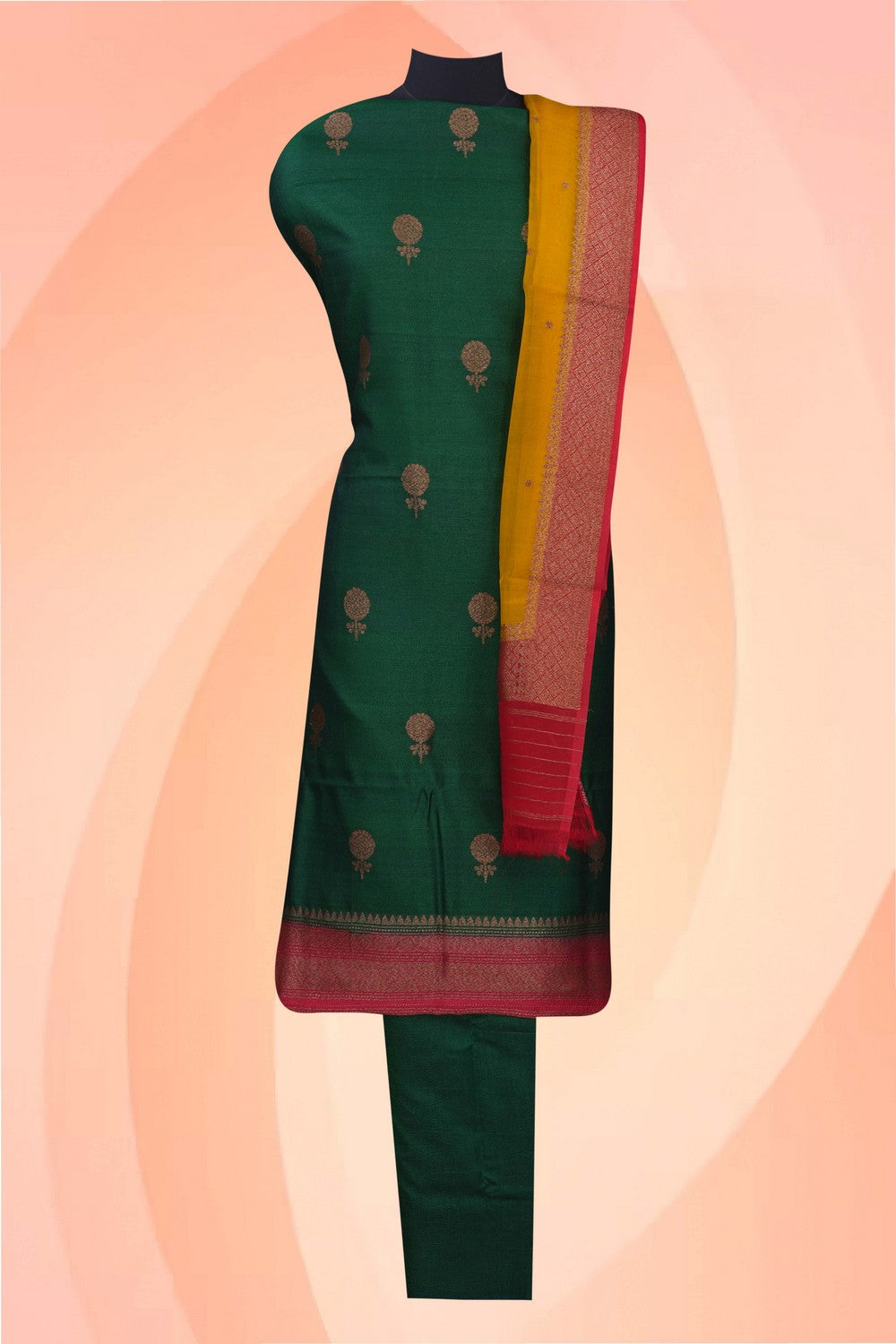 Image of Banarasi Dupion Silk Unstitched Suit (3 Pcs Set)