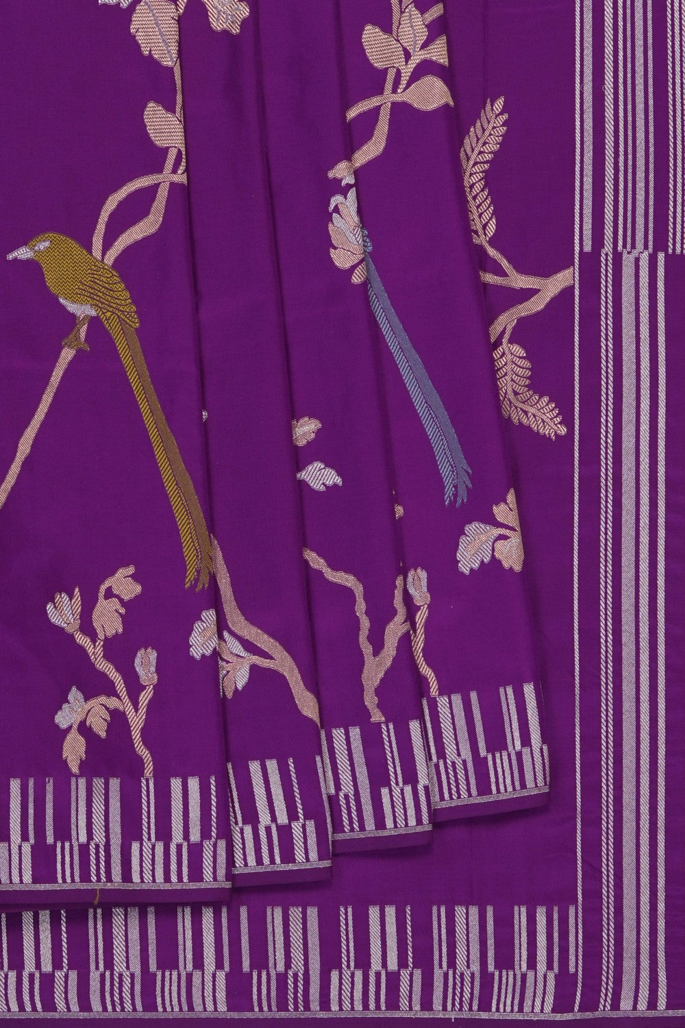 Image of Banarasi Silk Purple Saree