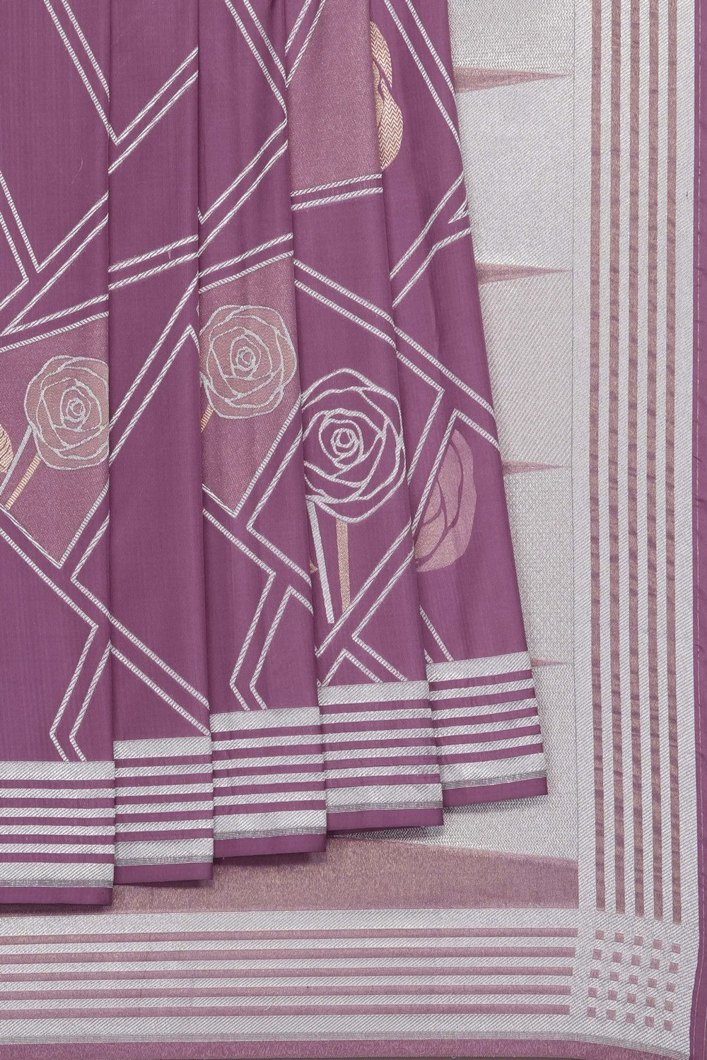 Image of Mauve Banarasi Silk Saree