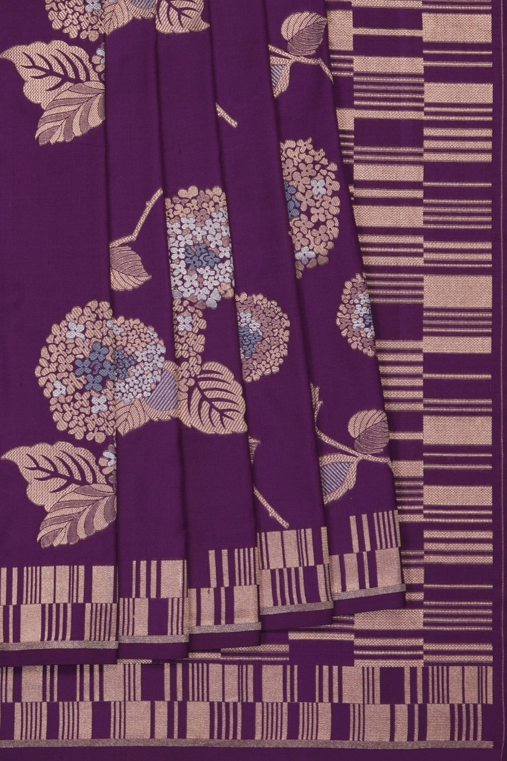 Image of Violet Banarasi Silk Saree