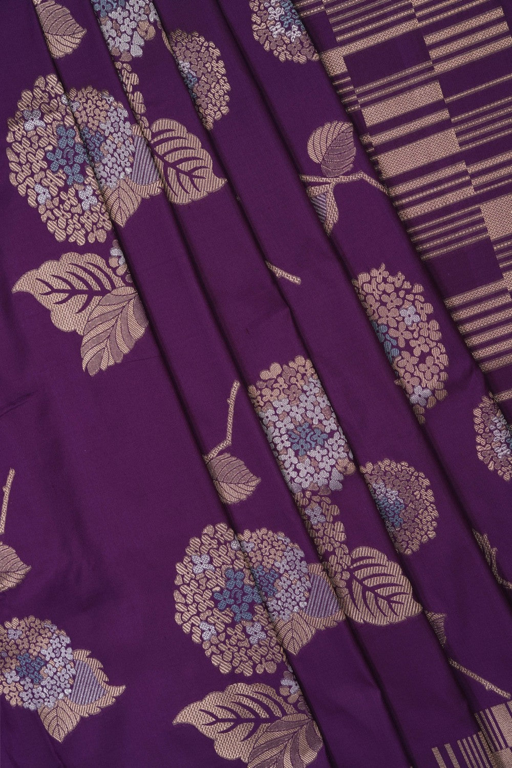 Image of Violet Banarasi Silk Saree
