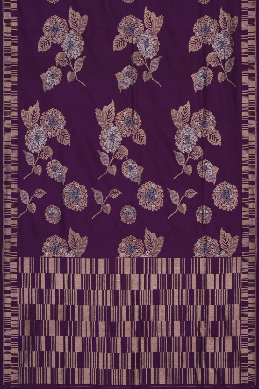 Image of Violet Banarasi Silk Saree