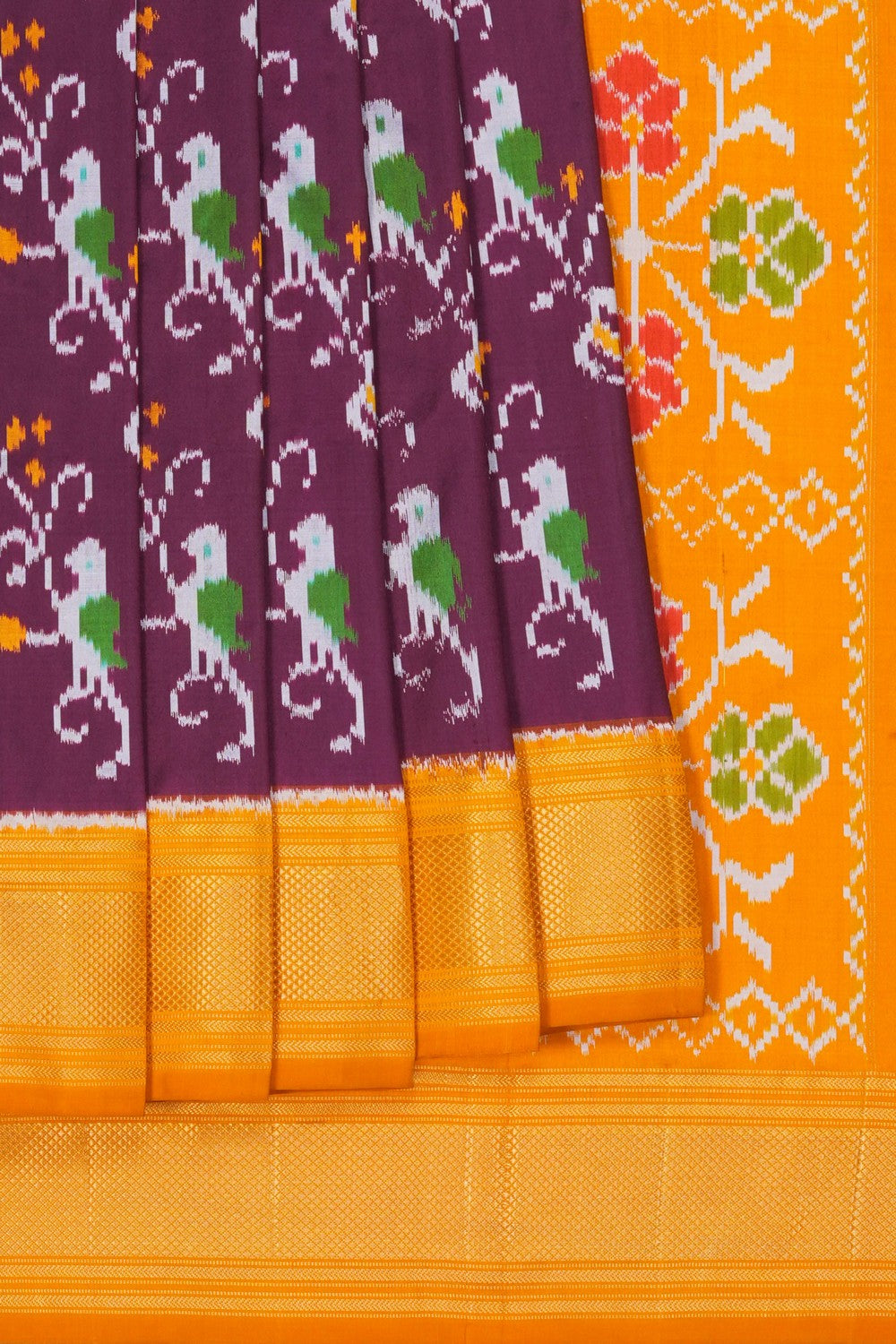 Image of Violet Pochampally Silk Saree