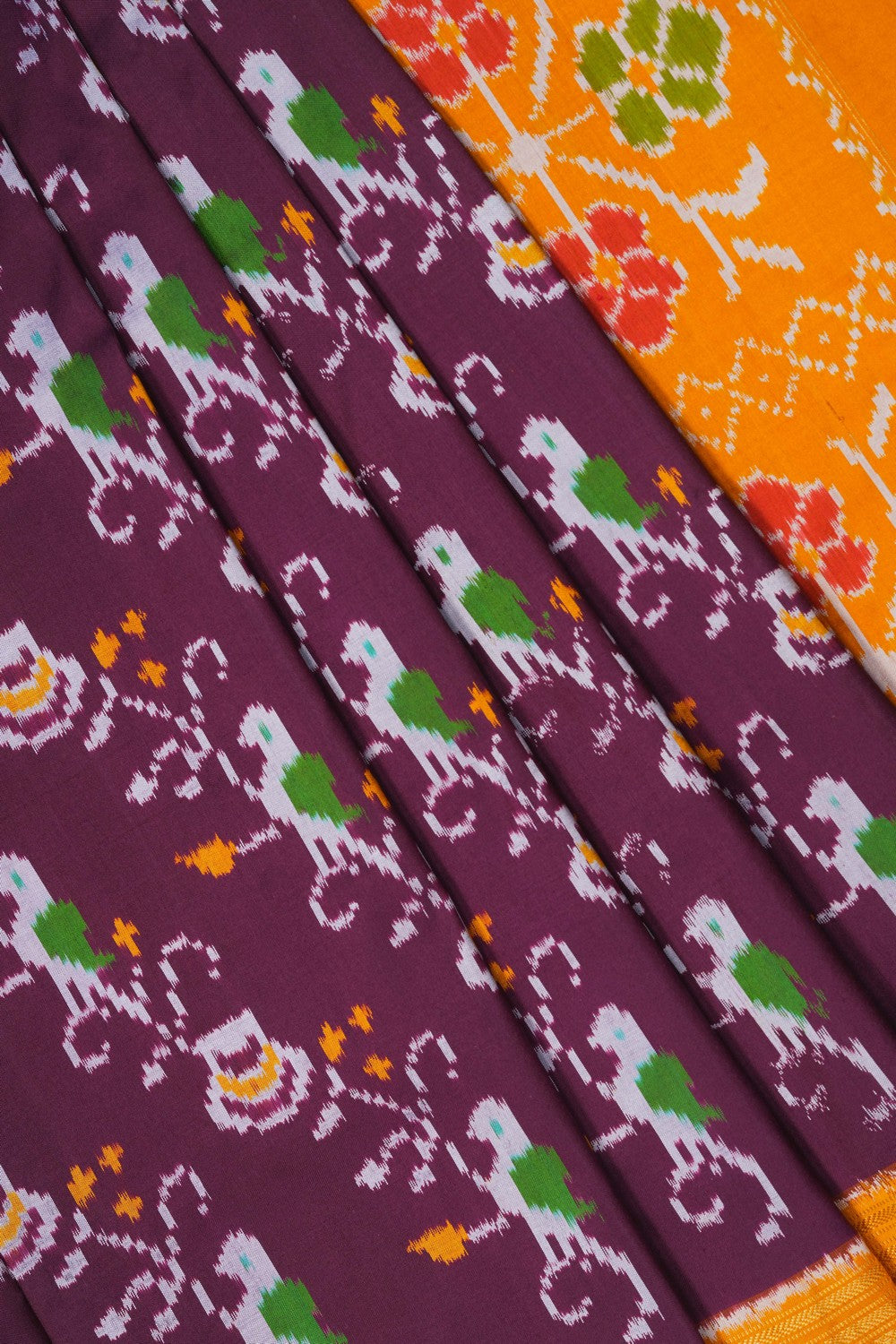 Image of Violet Pochampally Silk Saree