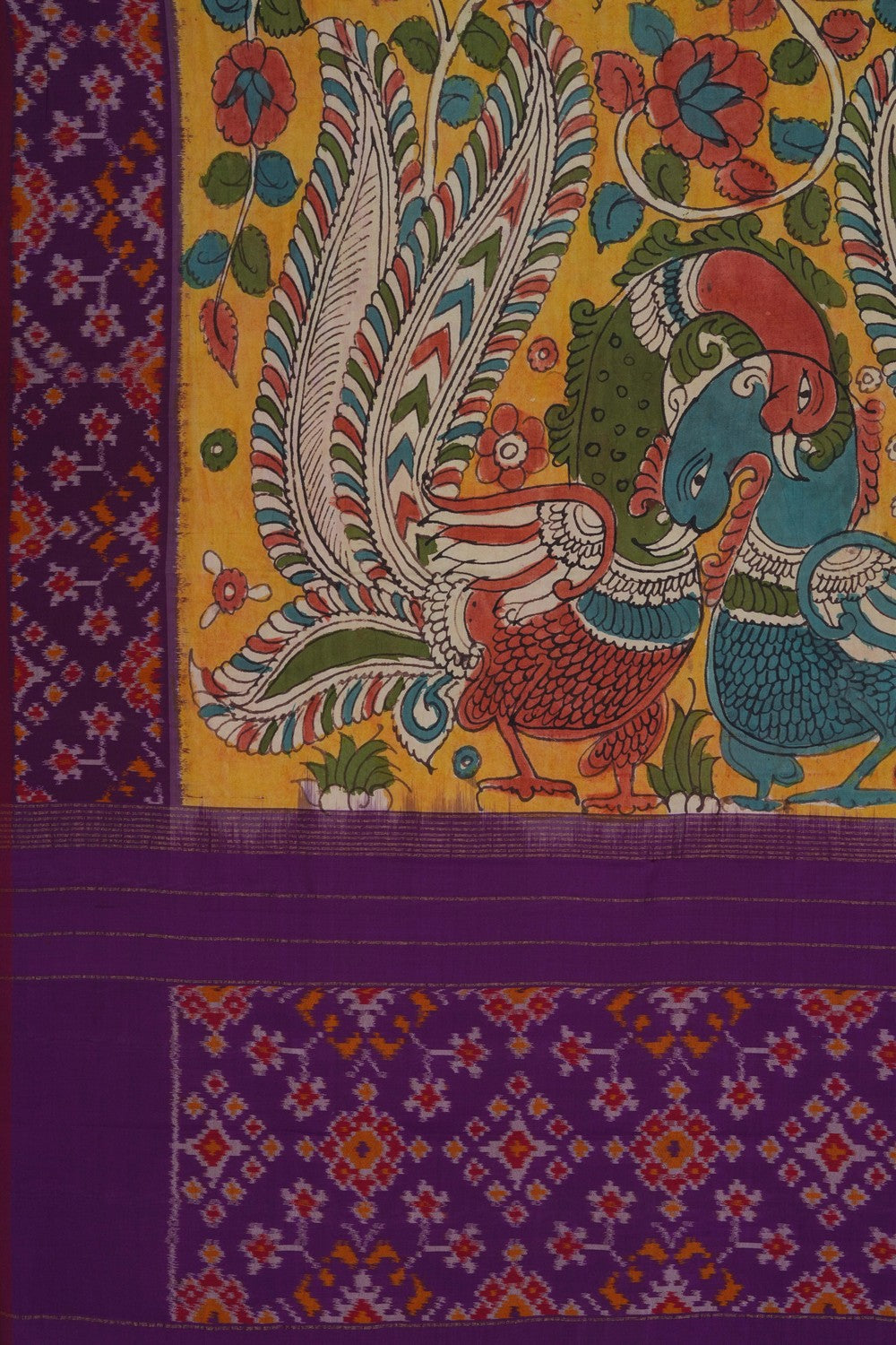 Image of Kalamkari Pochampally Fusion Dupatta