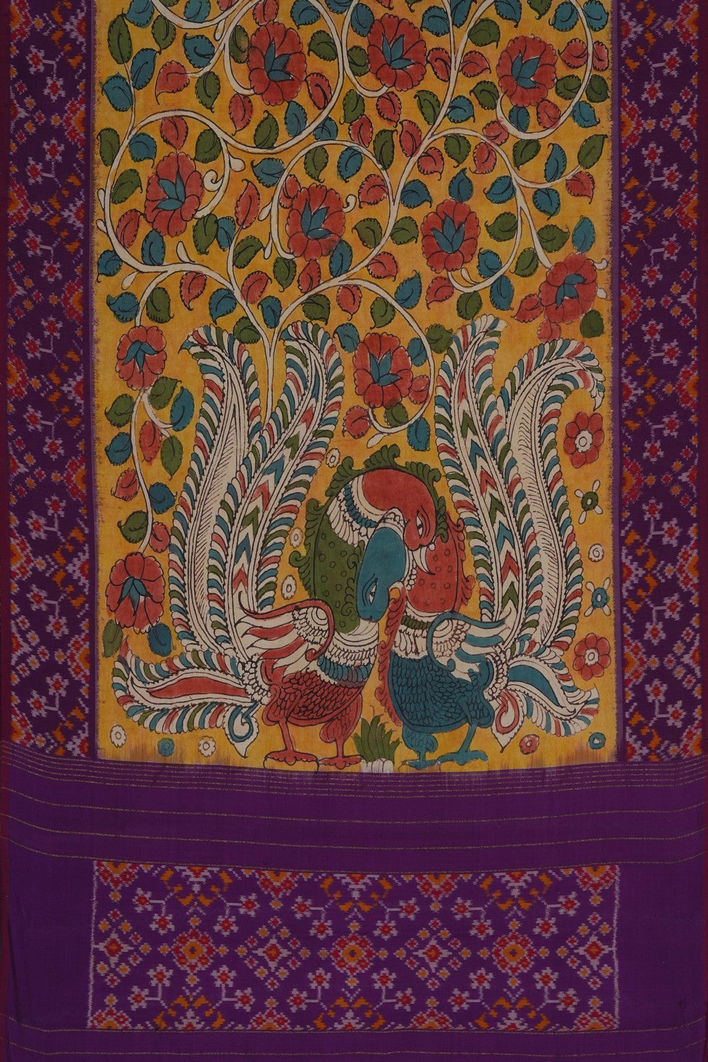 Image of Kalamkari Pochampally Fusion Dupatta