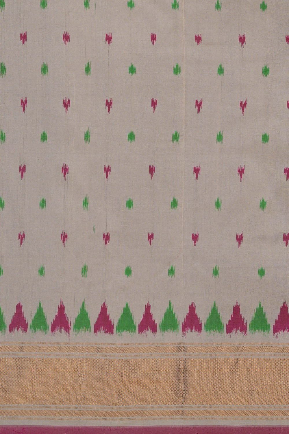 Image of A Fusion Kalamkari Pochampally Silk Saree