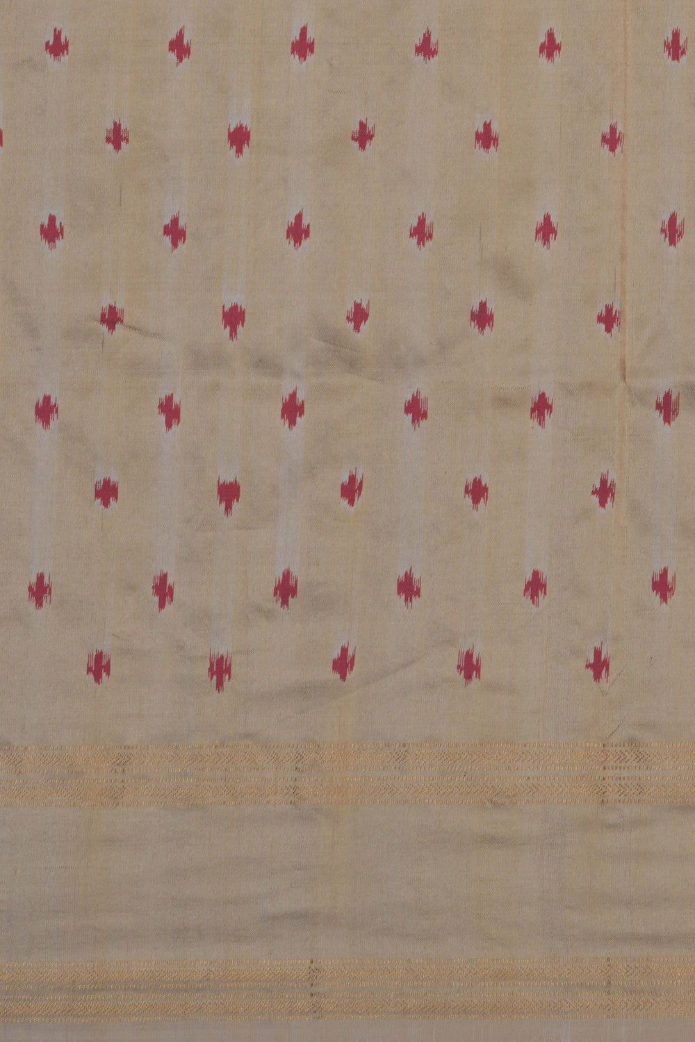 Image of A Fusion Kalamkari Pochampally Silk Saree