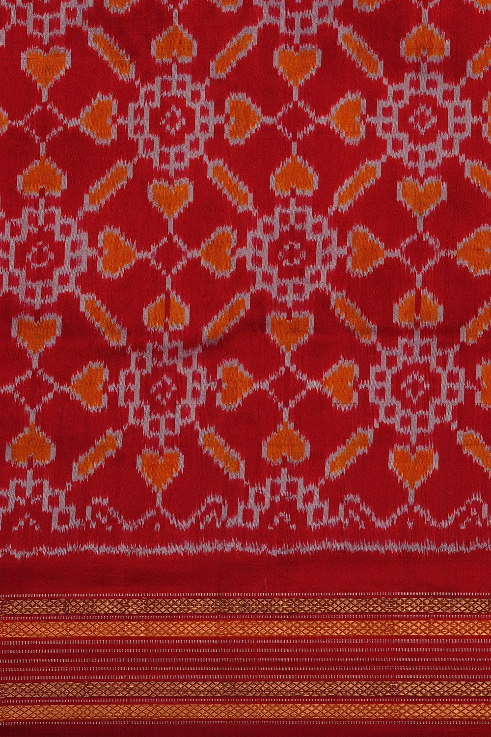 Image of A Fusion Kalamkari Pochampally Silk Saree