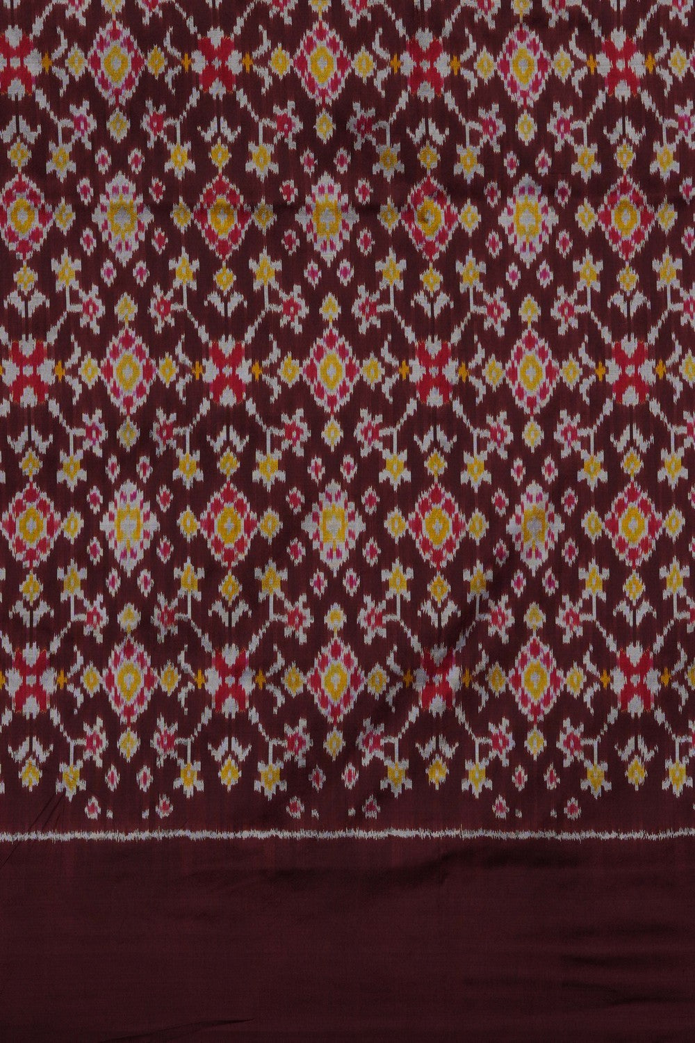 Image of A Fusion Madhubani Pochampally Silk Saree