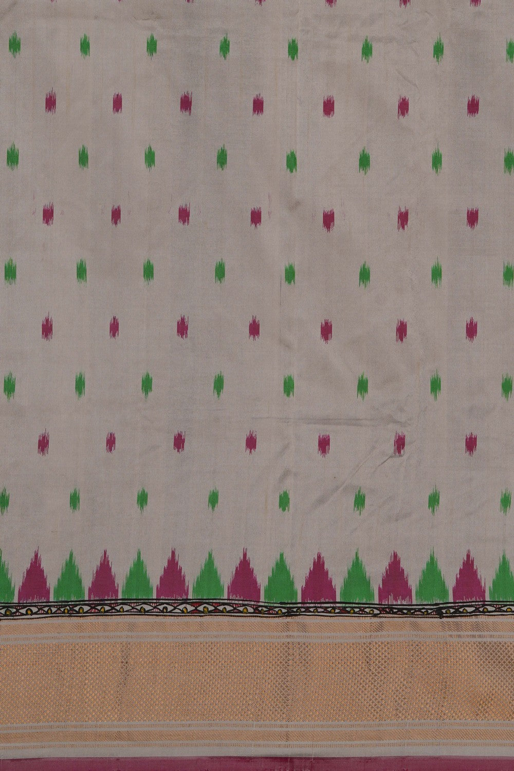 Image of Madhubani Fusion Pochampally Silk Saree