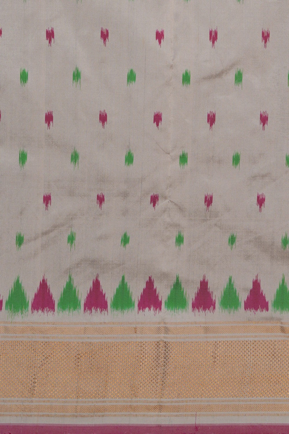 Image of A Floral Painted Pochampally Silk Saree