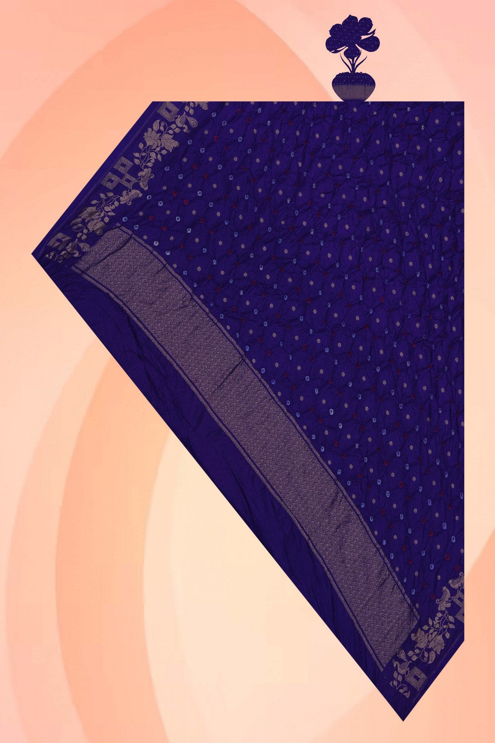Image of Purple Bandhani Silk Dupatta
