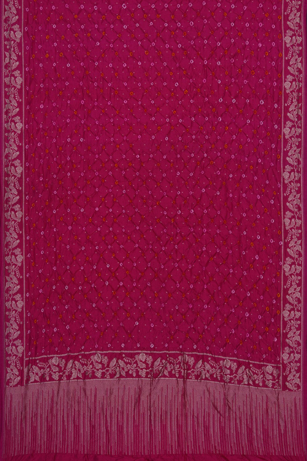 Image of Pink Bandhani Silk Dupatta