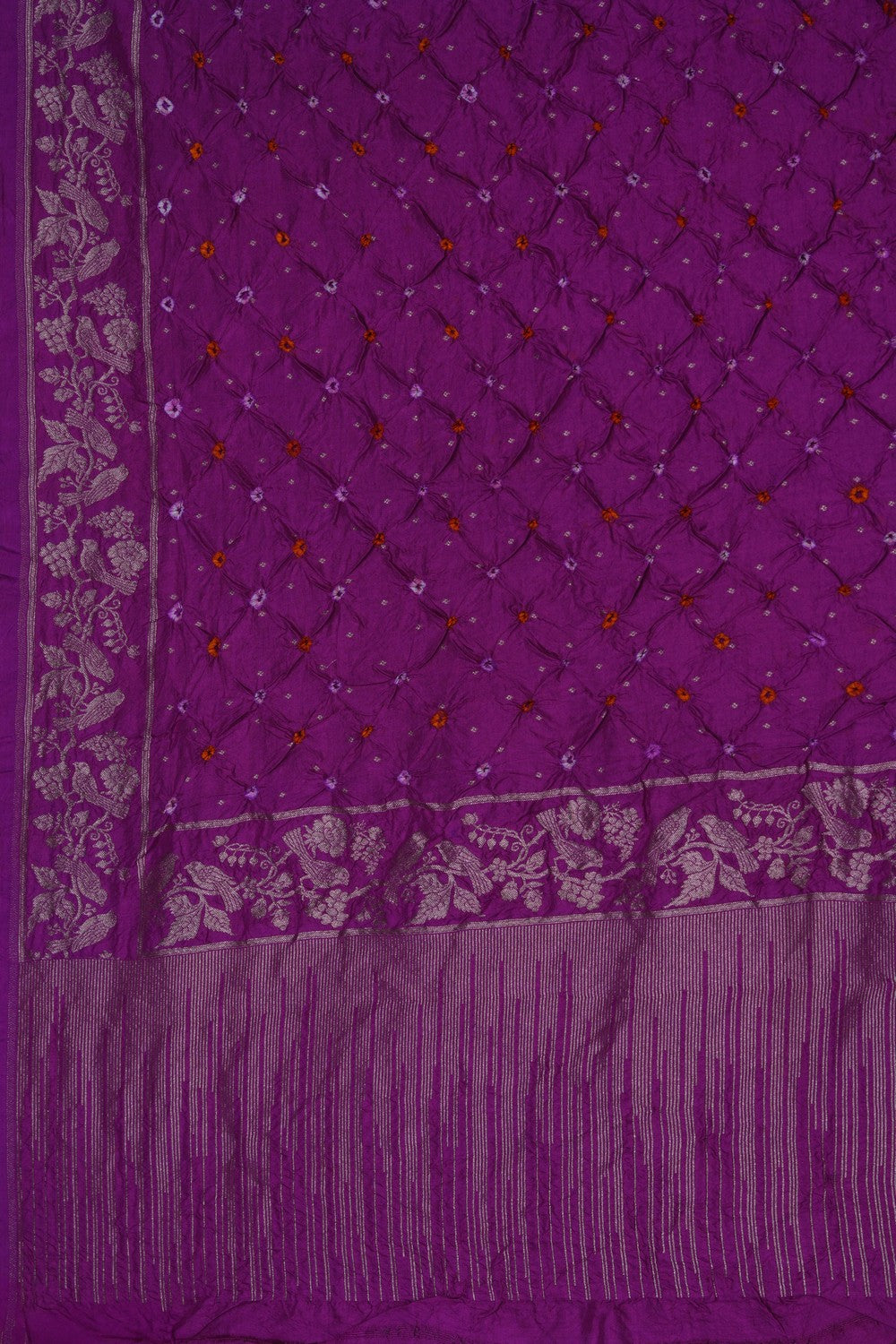 Image of Magenta Bandhani Silk Dupatta