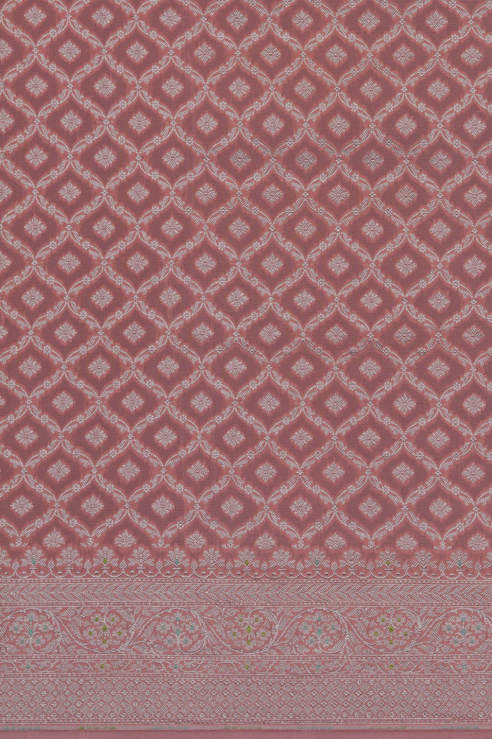Image of Pink Banarasi Crepe Saree