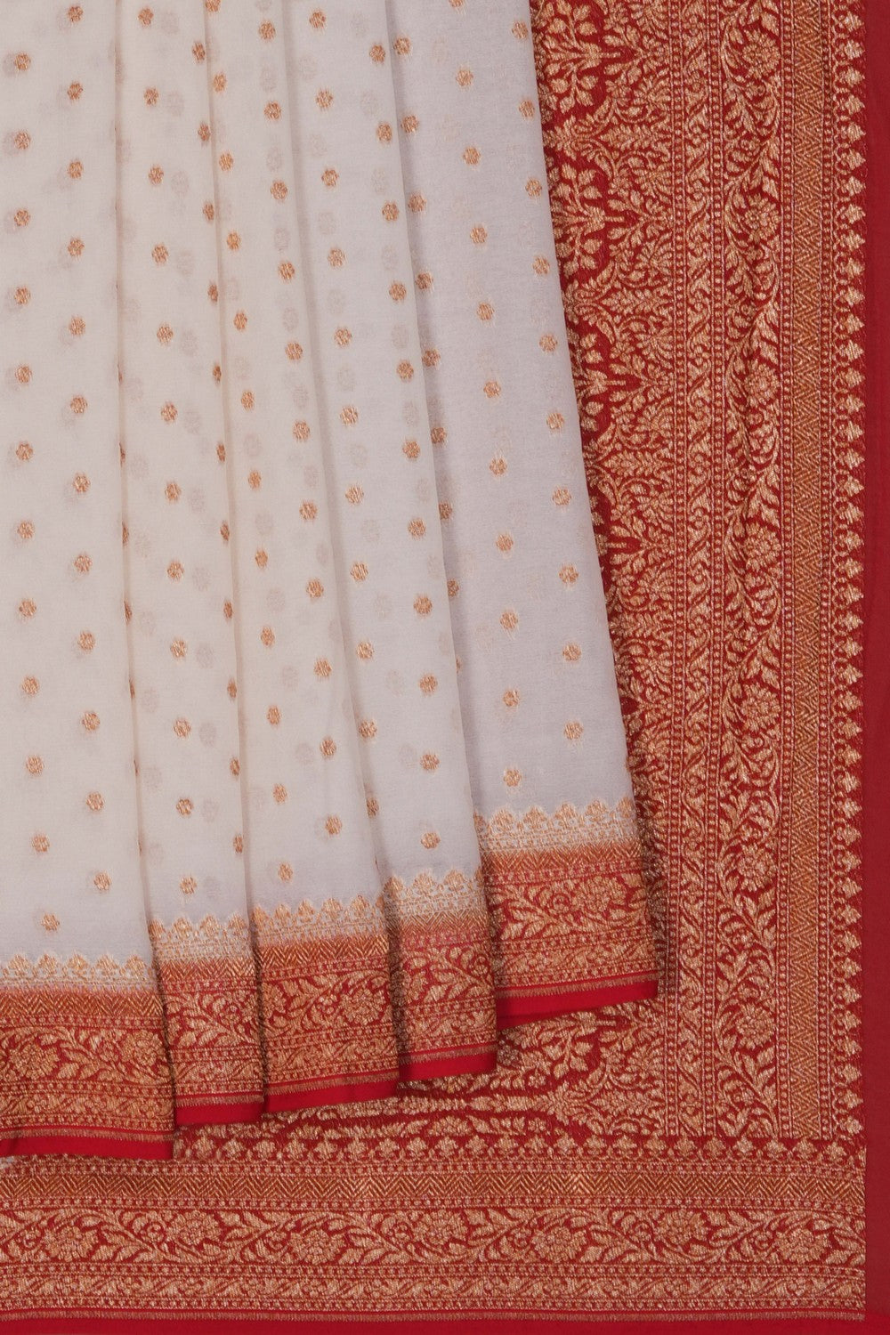 Image of Off-White Banarasi Georgette Saree