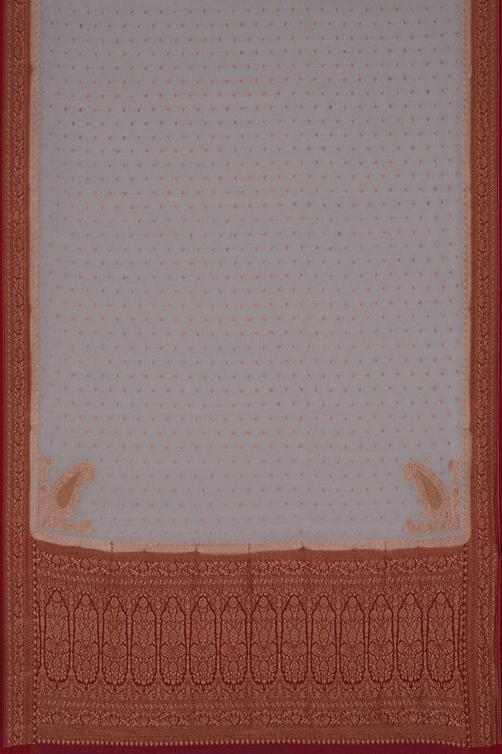 Image of Off-White Banarasi Georgette Saree