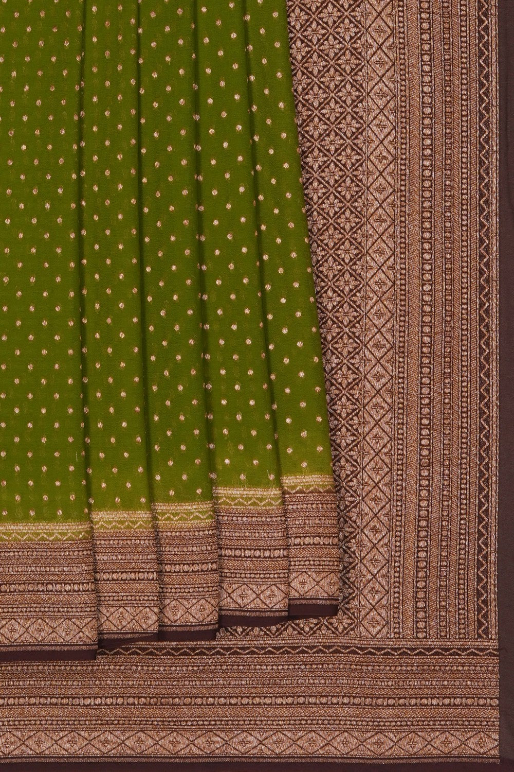 Image of Green Banarasi Georgette Saree