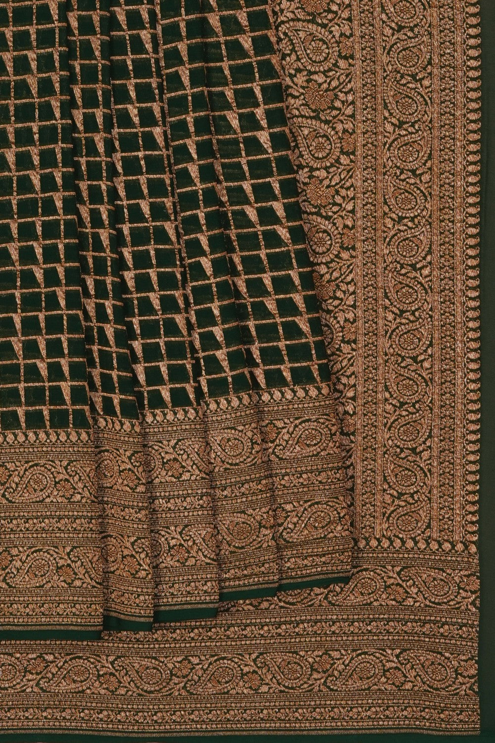 Image of Green Banarasi Georgette Saree