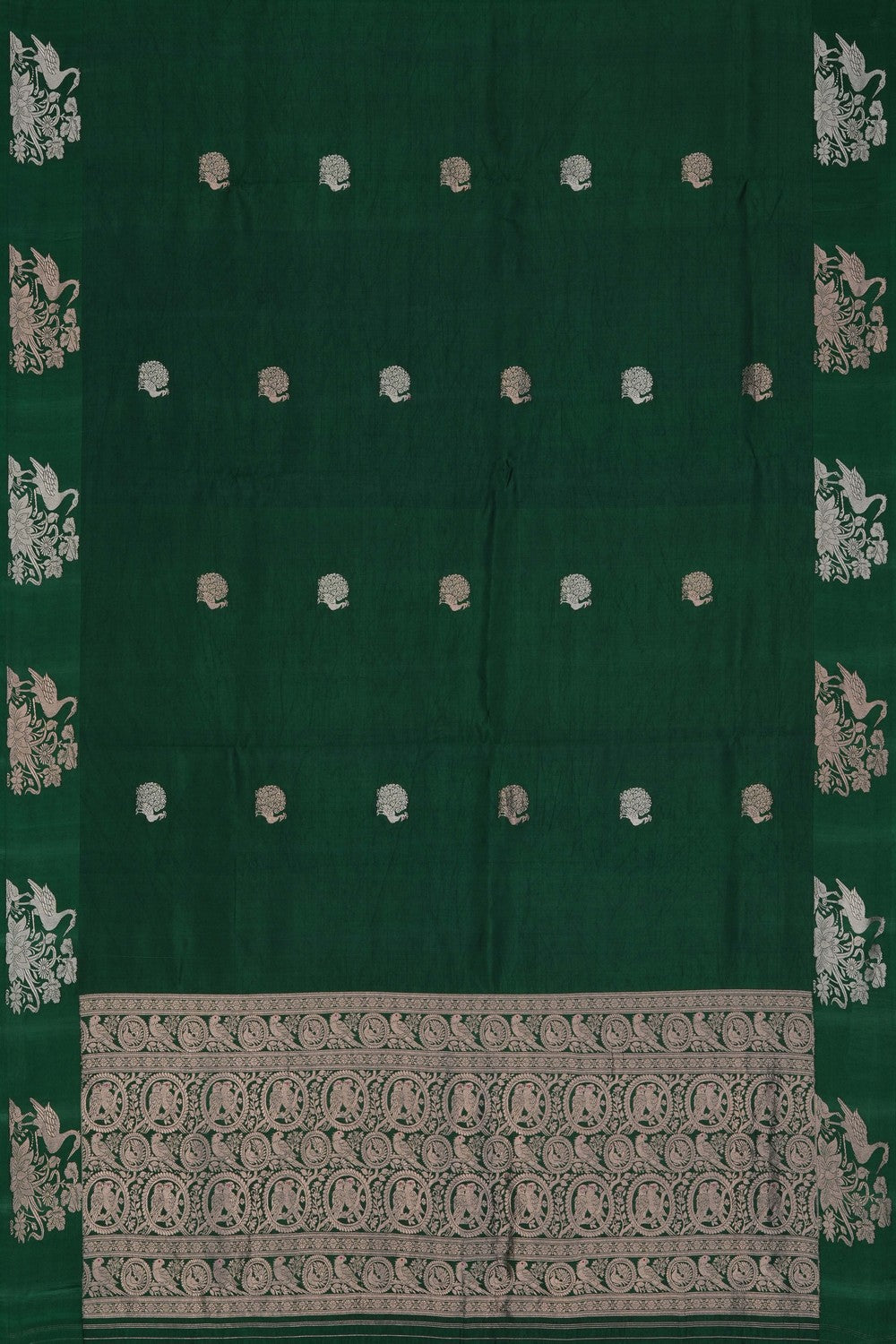 Image of Green Banarasi Silk Saree