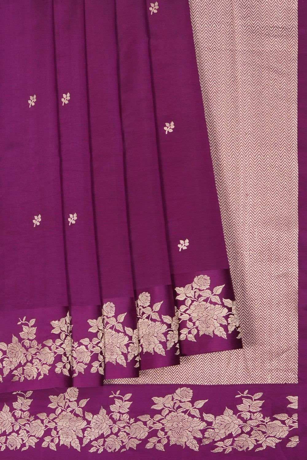 Image of Purple Banarasi Silk Saree