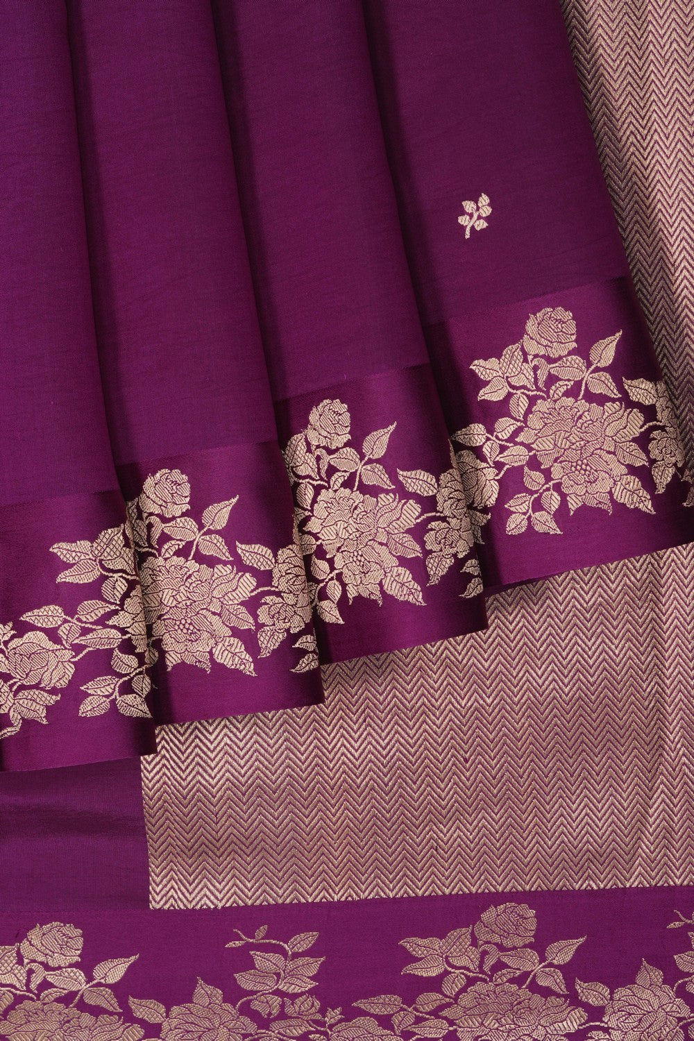 Image of Purple Banarasi Silk Saree