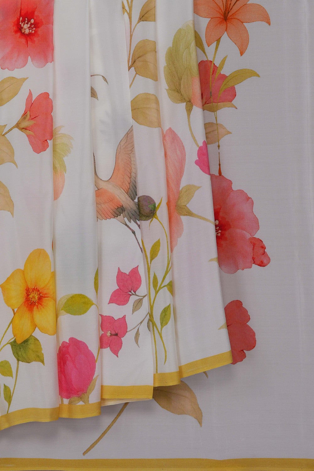 Image of A Floral Print Crepe Saree