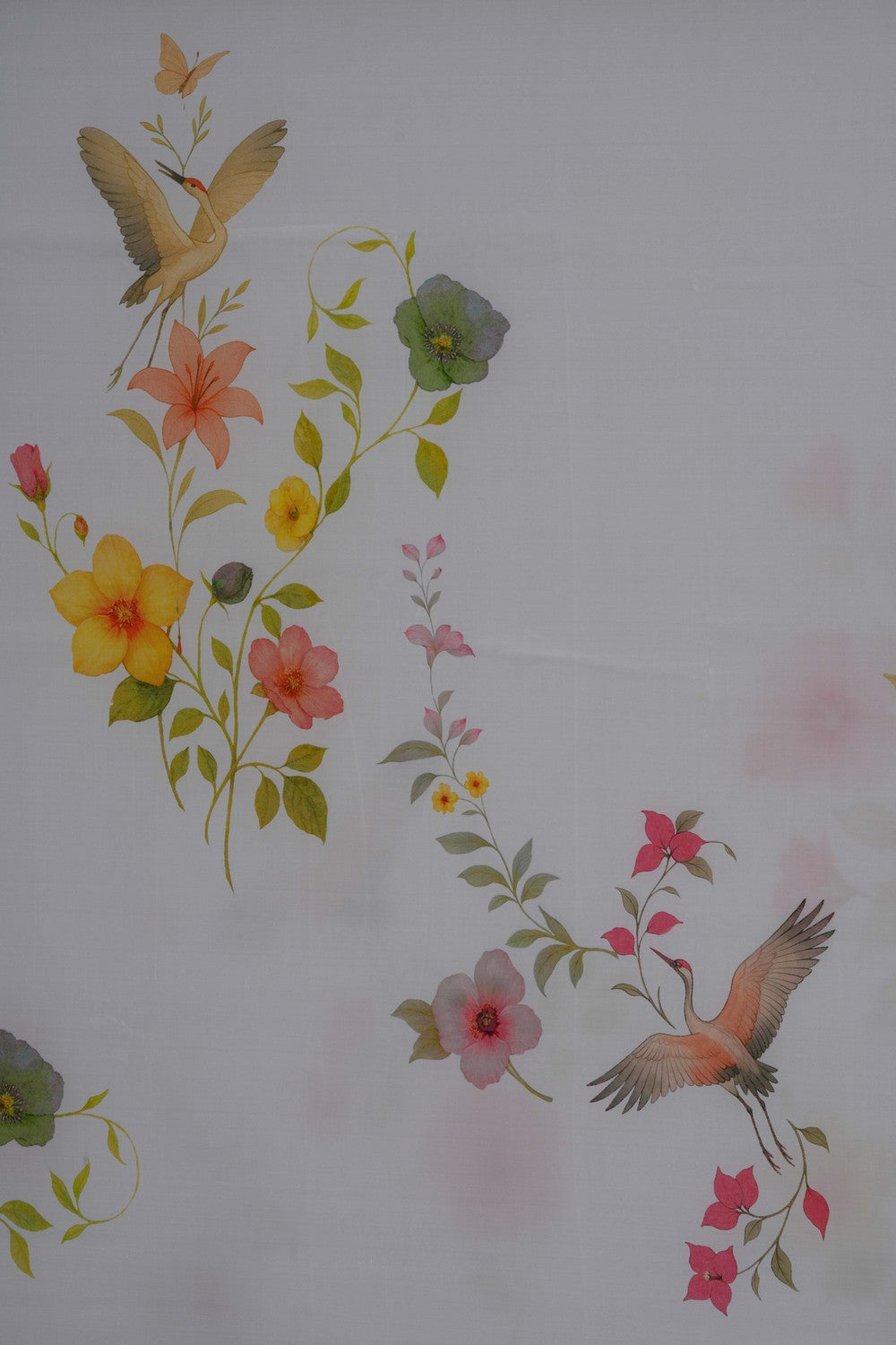 Image of A Floral Print Crepe Saree