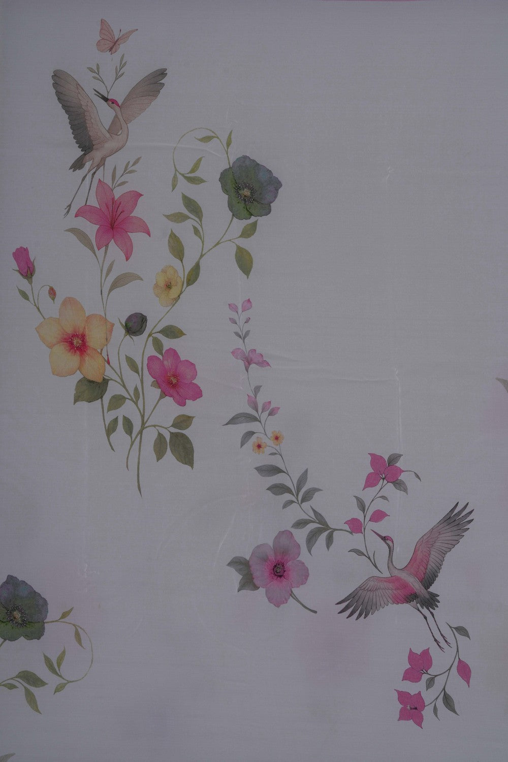 Image of A Floral Print Crepe Saree