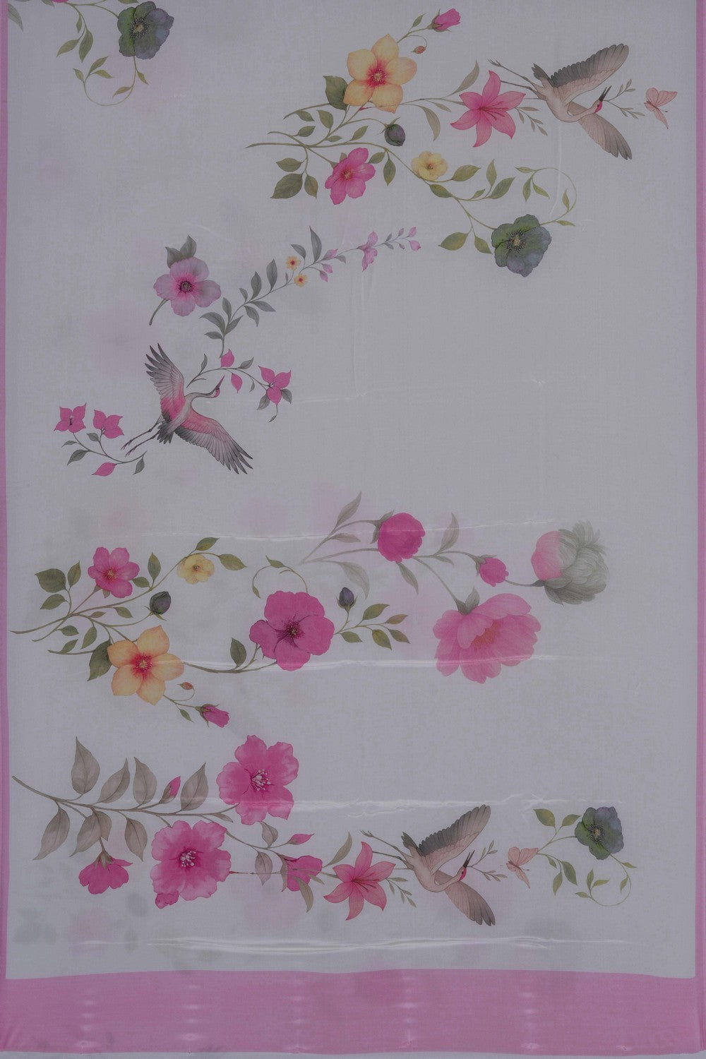 Image of A Floral Print Crepe Saree