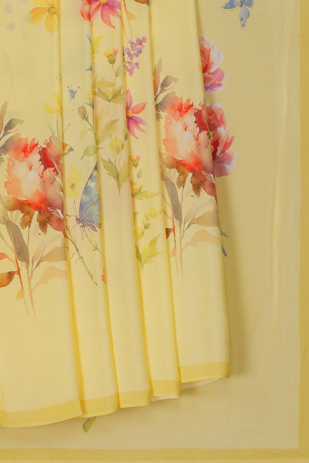 Image of A Floral Print Crepe Saree