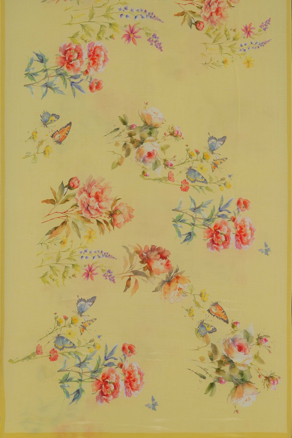 Image of A Floral Print Crepe Saree