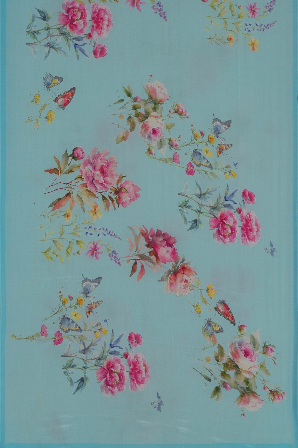 Image of A Floral Print Crepe Saree
