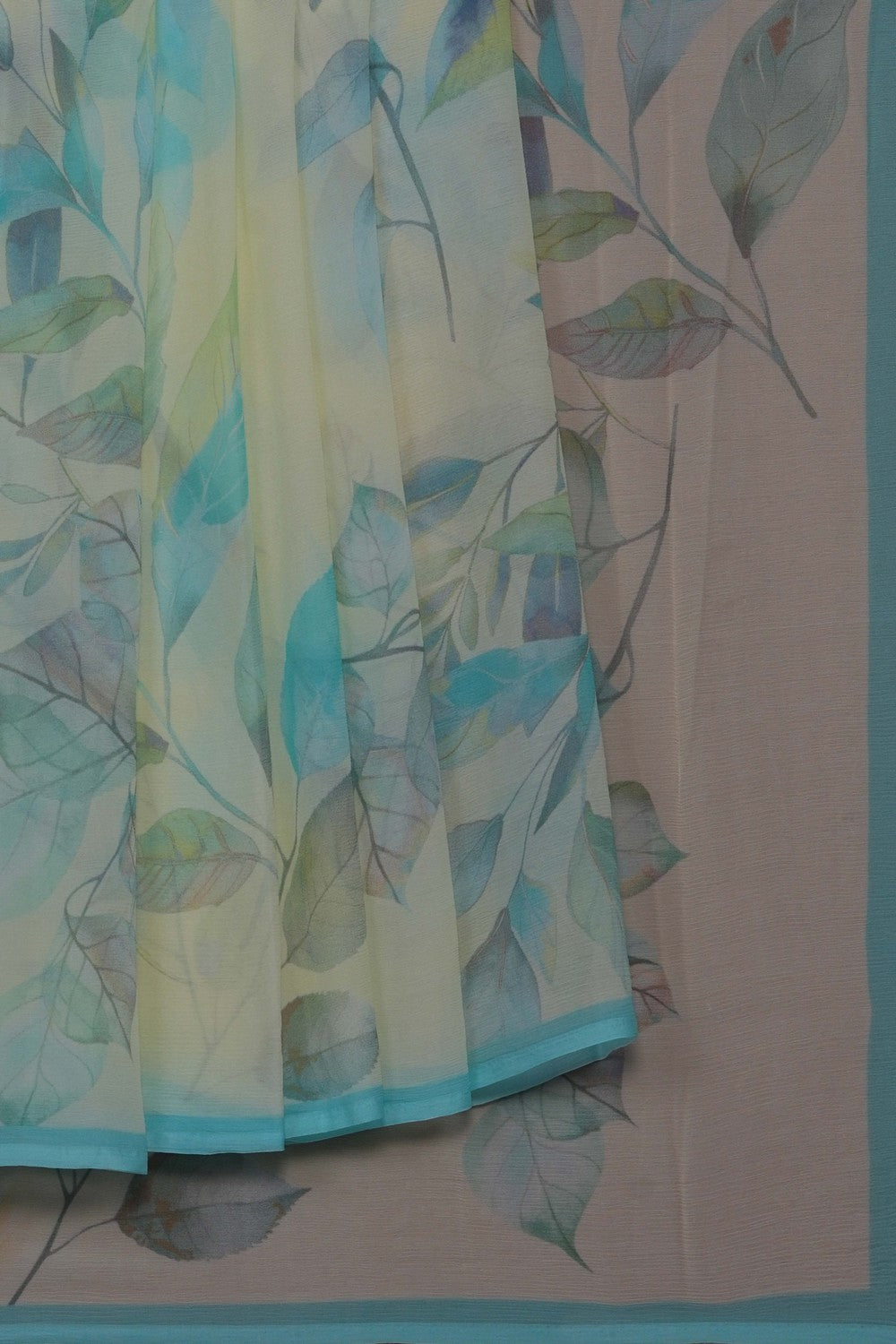 Image of A Floral Print Chiffon Saree